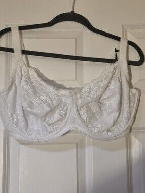 Pour Moi Floral White Lace Bra  38GG, Underwire, Side Support,New With Tag